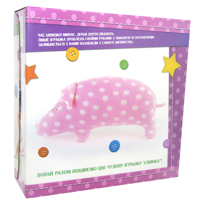 Фото, Відеоогляди набір для творчості strateg шиємо самі свинка українською мовою (іп-07)