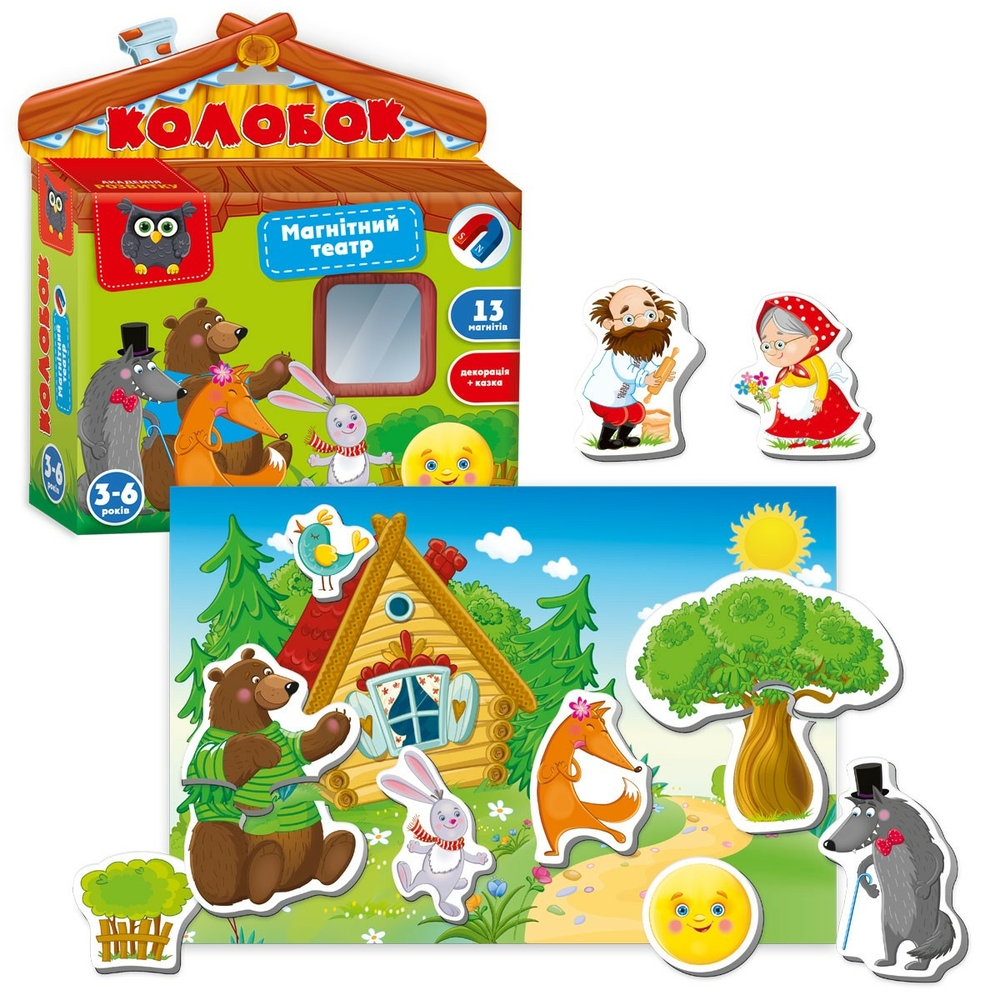 Фото, Видеообзоры гра настільна vladi toys магнітний театр академія розвитку "колобок" vt3206-30