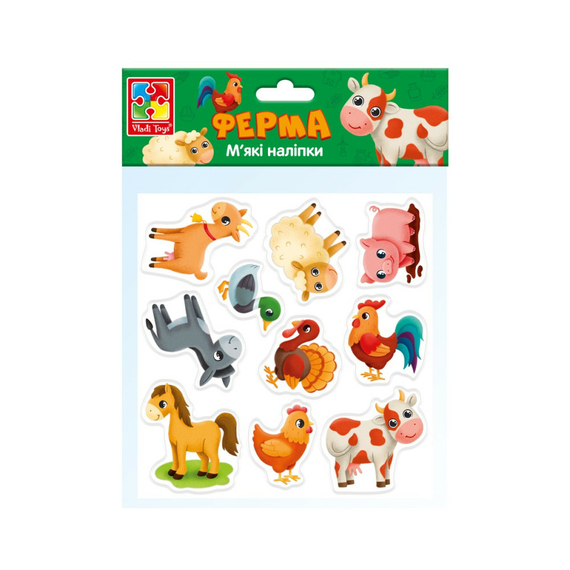 Отзывы  м'які наліпки «ферма» vt4210-08