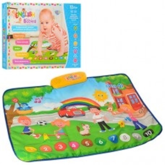 Коврик M 3450 (24шт) обучающий (слова,цифры), 72-50см, зв(укр,анг), муз, на бат-ке, в кор-ке,50-37-4.5см