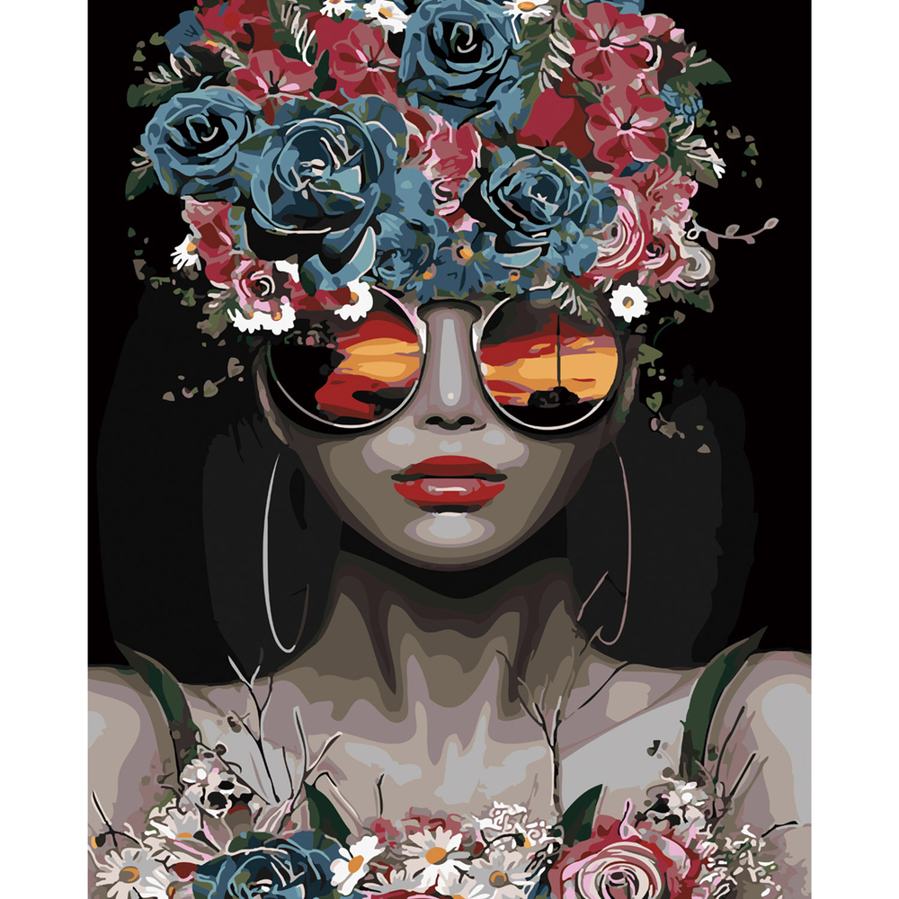 Фото, Відеоогляди картина за номерами strateg преміум захід сонця в окулярах з лаком розміром 40х50 см sy6169