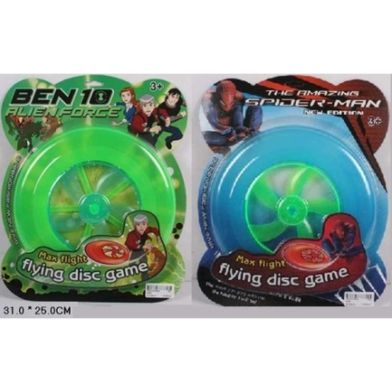 Літаюча тарілка 9056/58 Ben 10/Spiderman 2 вида,на листі 25*31