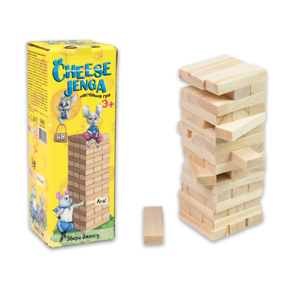 Фото, Видеообзоры настільна гра strateg дженга "cheese jenga" 48 брусків (30718)