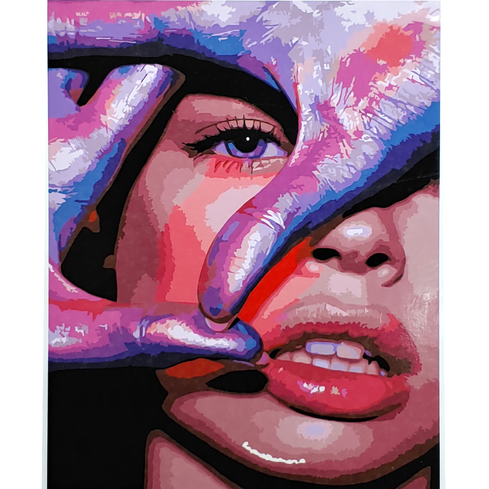 Фото, Видеообзоры картина за номерами strateg преміум сфокусований погляд з лаком розміром 40х50 см (sy6877)