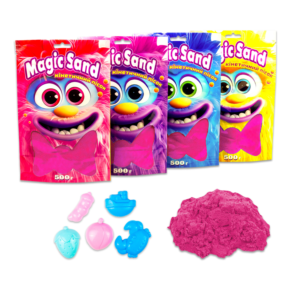 Фото, Видеообзоры кінетичний пісок strateg magic sand в пакеті 39403-8 рожевий, 0,500 кг