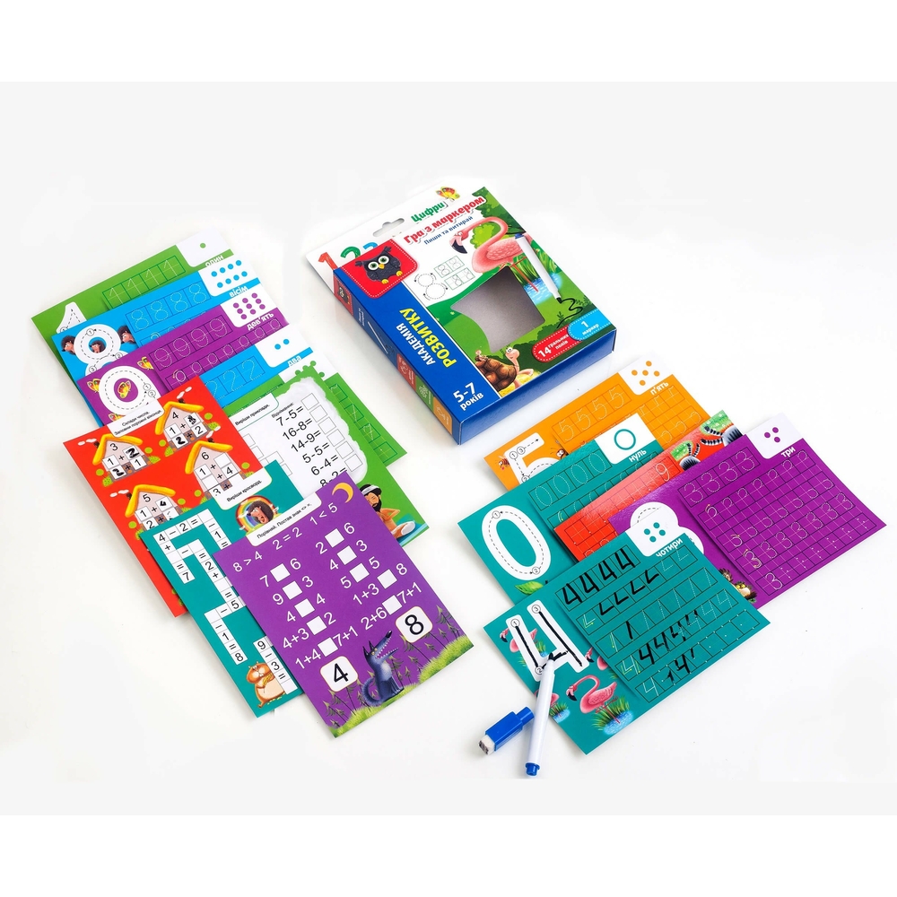 Фото, Видеообзоры гра з маркером «пиши та витирай. цифри та приклади» vt5010-14