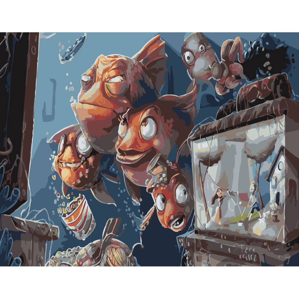 Фото, Відеоогляди картина за номерами strateg преміум підводний світ розміром 40х50 см (gs322)