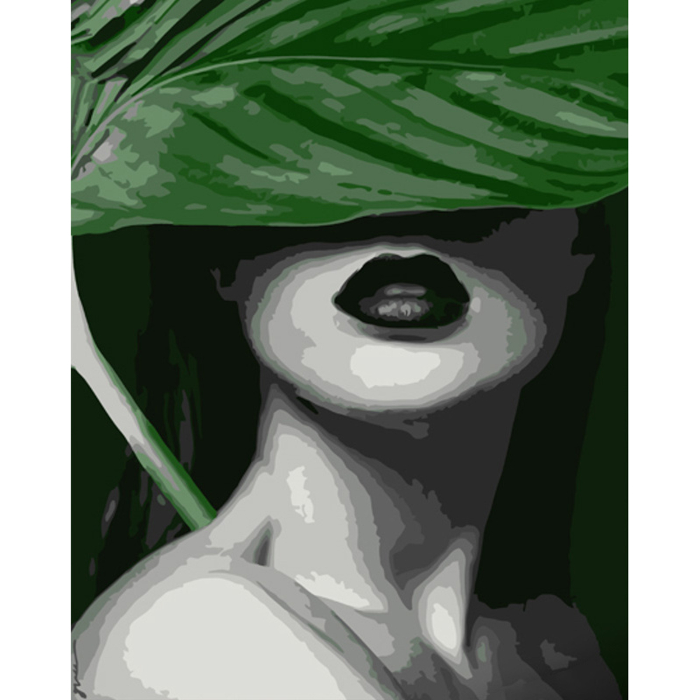 Фото, Відеоогляди картина за номерами strateg преміум чорні губи розміром 40х50 см (gs1059)