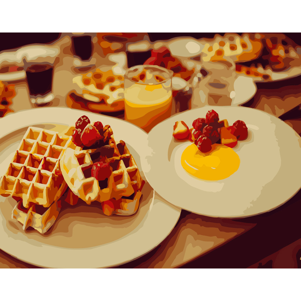 Фото, Відеоогляди картина за номерами strateg преміум солодкий сніданок розміром 40х50 см (gs256)