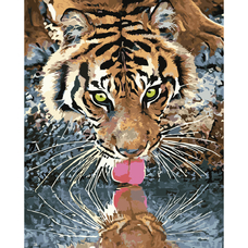 Картина за номерами Strateg ПРЕМІУМ Жага води з лаком розміром 40х50 см VA-3726