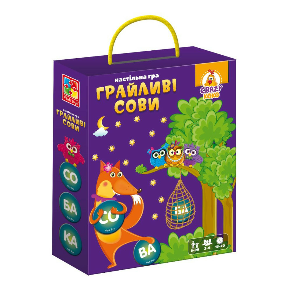 Фото, Відеоогляди гра настільна vladi toys розважальна. грайливі сови. бачу слово! vt8033-08