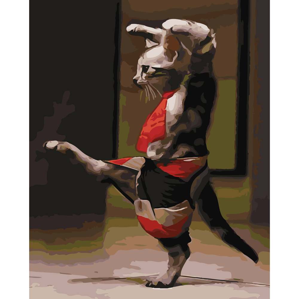 Фото, Видеообзоры картина за номерами strateg преміум ніндзя-кіт з лаком розміром 40х50 см sy6311