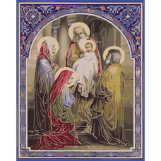 Картина за номерами Strateg ПРЕМІУМ Стрітення Господнє з лаком розміром 40х50 см (SY6701)