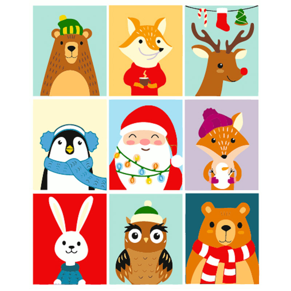 Фото, Відеоогляди картина за номерами strateg преміум новорічна компанія з лаком та з рівнем розміром 40х50 см (gs1561)