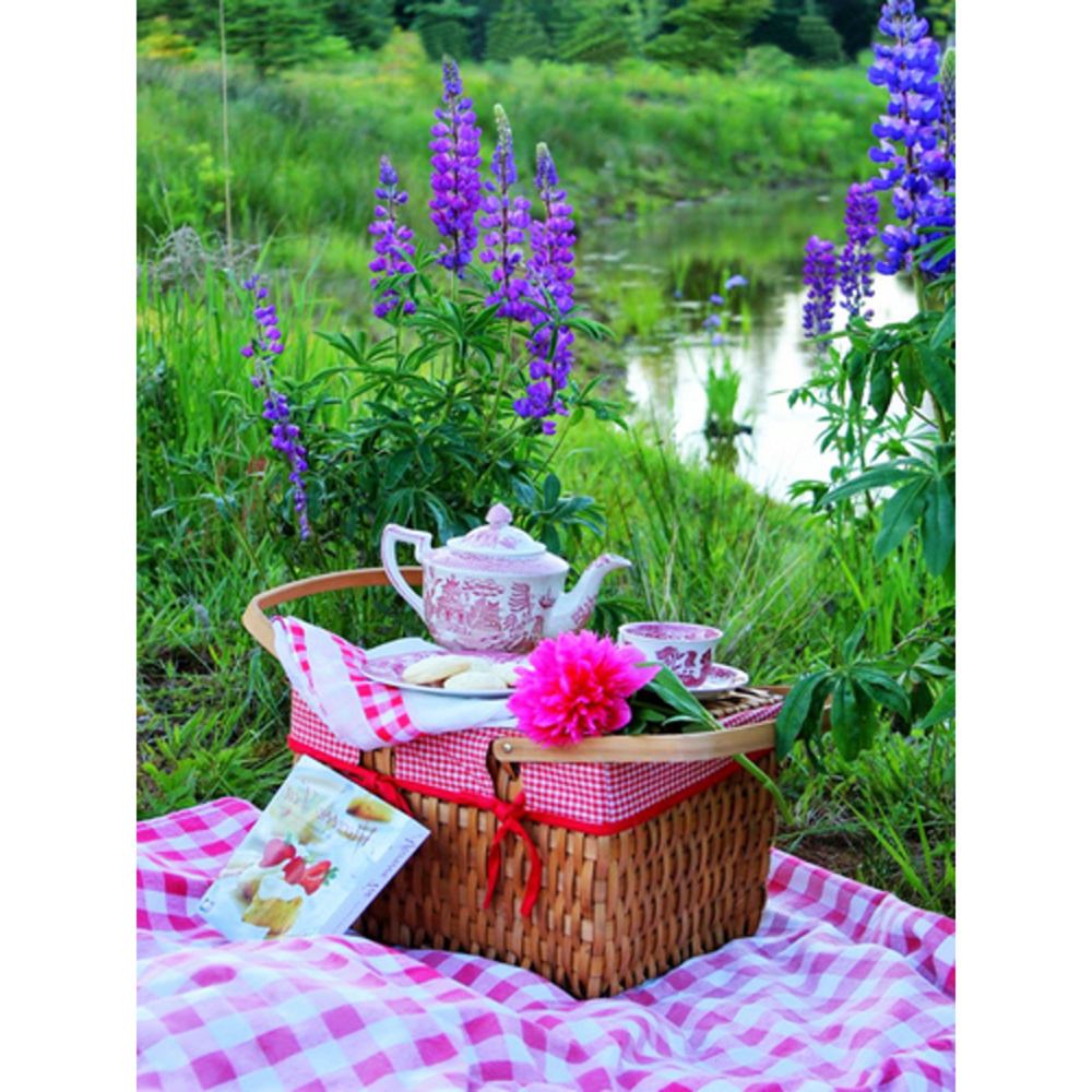 Фото, Відеоогляди алмазна мозаїка strateg преміум чаювання серед люпину без підрамника розміром 30х40 см  (jsdf79799)