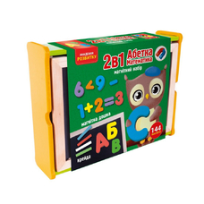 Магнітний набір 2 в 1 «Абетка та математика» в дерев'яній коробці VT5411-17