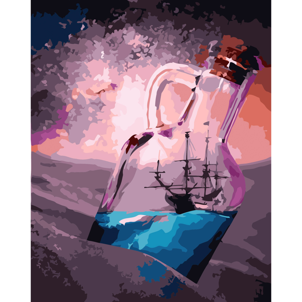 Фото, Видеообзоры картина за номерами strateg преміум корабель у пляшці з лаком розміром 40х50 см (sy6763)