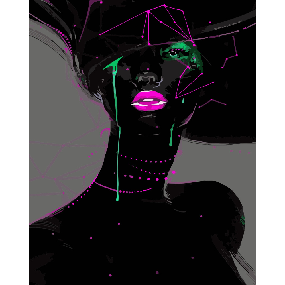 Фото, Видеообзоры картина за номерами strateg преміум космічна дама з лаком розміром 40х50 см va-3440