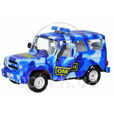Машинка 9126-6 (12шт) р/у, Омон, аккум, 14 функций, звук, свет, откр.двери, в кор-ке, 37-17-19см