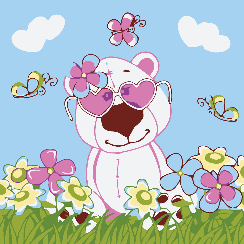 Фото, Відеоогляди картина за номерами strateg рожеві окуляри розміром 20х20 см (hh7110)