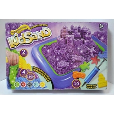 Набір креативної творчості "Кінетичний пісок"KidSand" 1600г+пісочниця (5), KS-02-01
