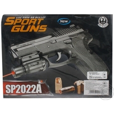 Пістолет SP2022A (96шт / 2) батар., Лазер, пульки,, в кор. 22 * 17 * 4,5 см