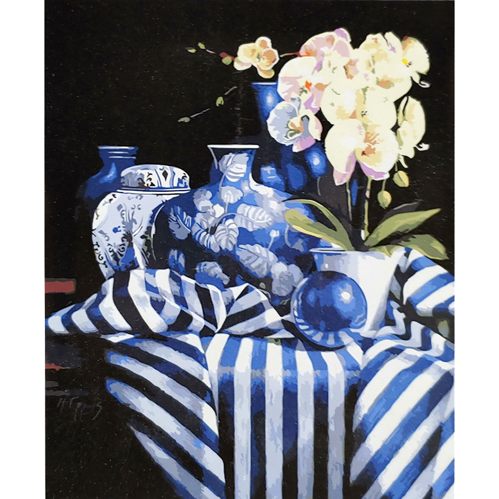 Фото, Відеоогляди картина за номерами strateg преміум орхідеї з лаком розміром 40х50 см (sy6705)