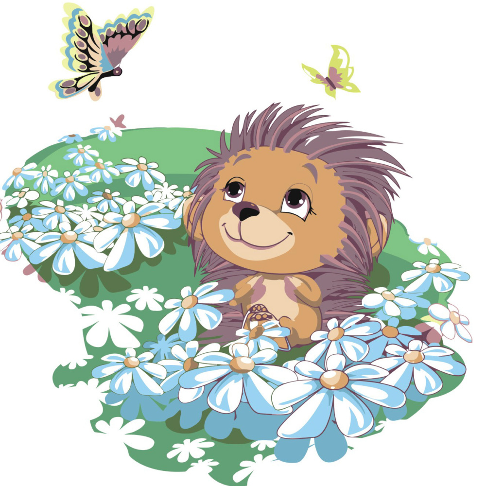 Фото, Видеообзоры картина за номерами strateg преміум їжачок з метеликами з лаком розміром 30х30 см es068