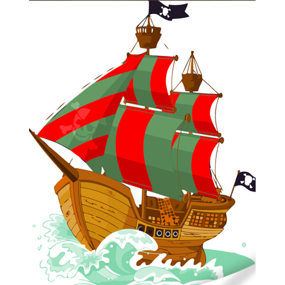 Фото, Відеоогляди картина за номерами strateg преміум корабель в морі з лаком розміром 30х40 см (ss6686)