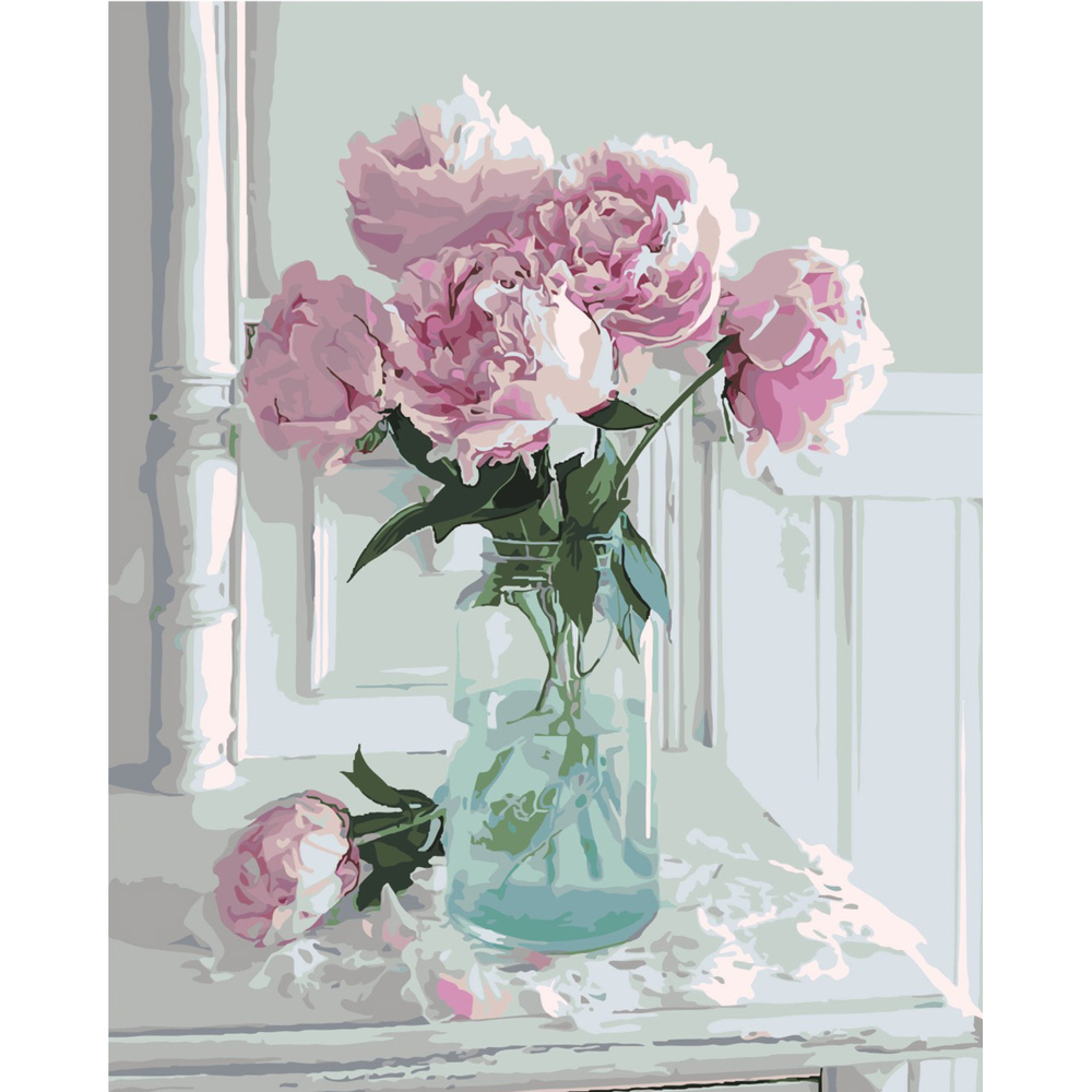 Фото, Відеоогляди картина за номерами strateg преміум квітковий ранок з лаком розміром 40х50 см sy6431