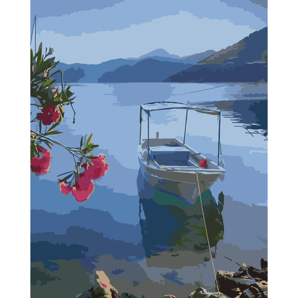 Фото, Відеоогляди картина за номерами strateg преміум човник з лаком розміром 40х50 см (sy6752)