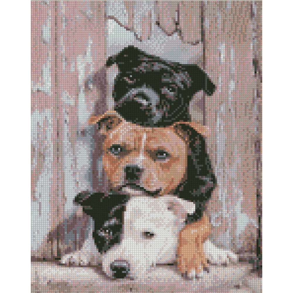 Фото, Відеоогляди алмазна мозаїка strateg преміум трійка підбулей розміром 30х40 см (kb032)