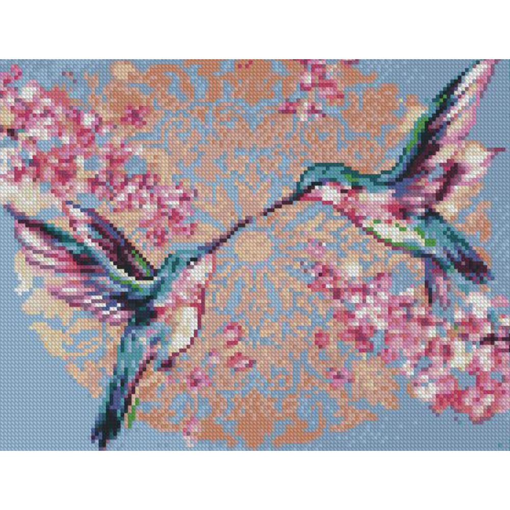 Фото, Відеоогляди алмазна мозаїка strateg преміум ніжні колібрі розміром 30х40 см hx460