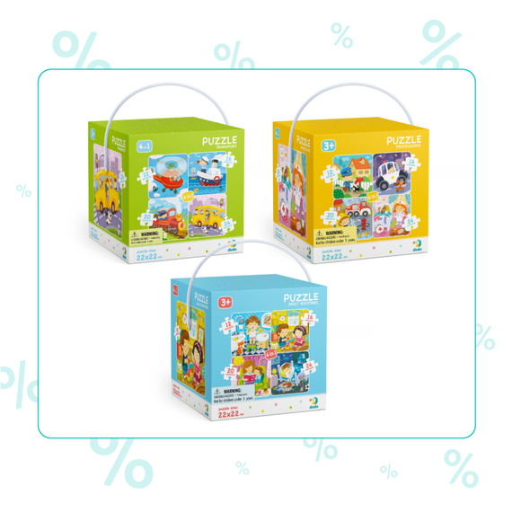 Отзывы  набір пазлів 4в1 dodo професії, транспорт, мій день