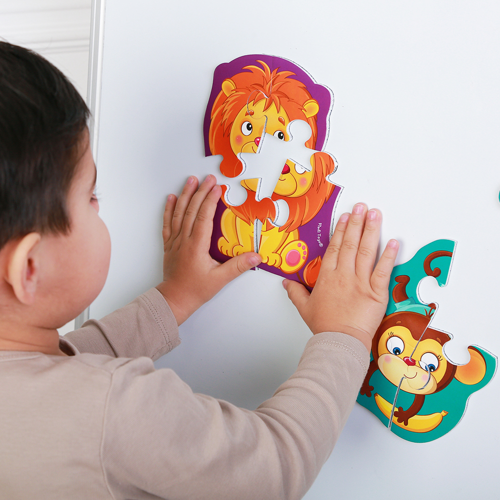 Фото, Видеообзоры магнітні бебі пазли «лев та мавпочка» vt3208-11