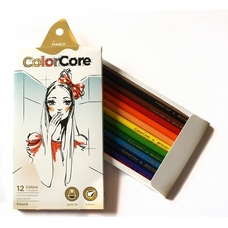 Олівці 3130-12CB круглі d=4.0+1 графітні НВ , ColorCore (new), Marco