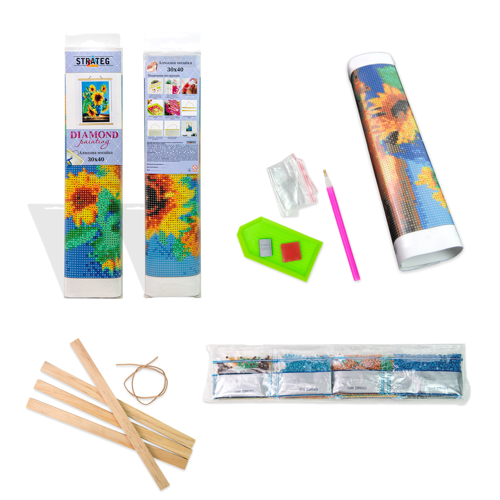 Фото, Відеоогляди алмазна мозаїка strateg преміум чаювання серед люпину без підрамника розміром 30х40 см  (jsdf79799)