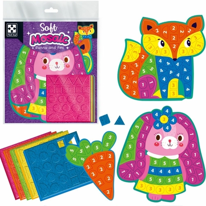 Фото, Відеоогляди набір для творчості vladi toys зі плюшевою мозаїою «зайченя та лисиця» vt4511-16