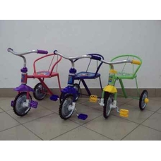 Велосипед LH-701 М (6шт)3 колеса,хром,6 цветов::красн,зел,голуб,син,розов,фиолет.клаксон, 51-52-40см