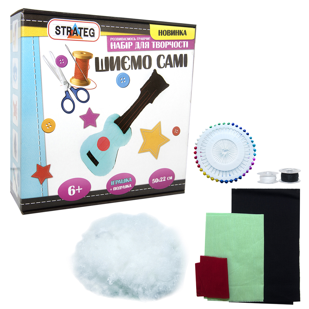 Фото, Видеообзоры набір для творчості strateg шиємо самі гітара українською мовою (іп-05)