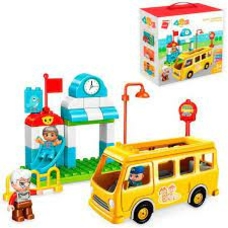 Конструктор Qman  5102 (12 шт) автобус, зупинка, гірка фігурки, 35дет, в коробці