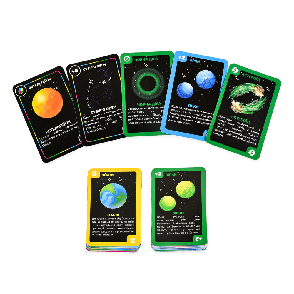 Фото, Відеоогляди настільна гра strateg уна космічна карткова українською мовою (30448)