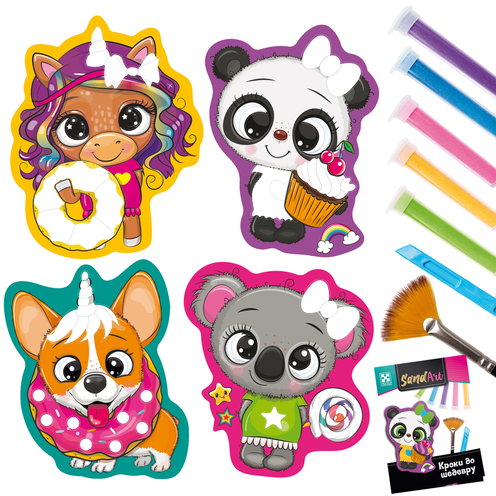 Фото, Видеообзоры набір для творчості з піском "sand art. солодка вечірка" vladi toys vt4501-02