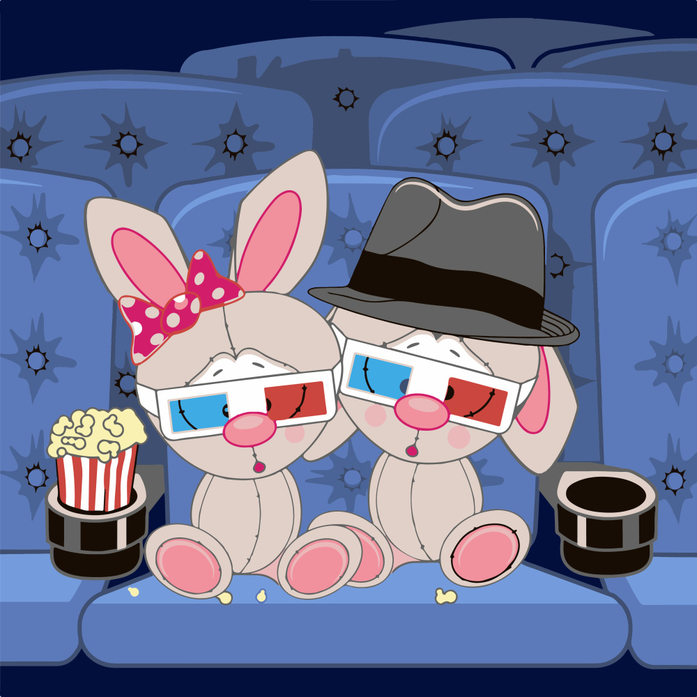 Фото, Відеоогляди картина за номерами strateg преміум зайчата в кінотеатрі з лаком та з рівнем розміром 30х30 см (es-0804)