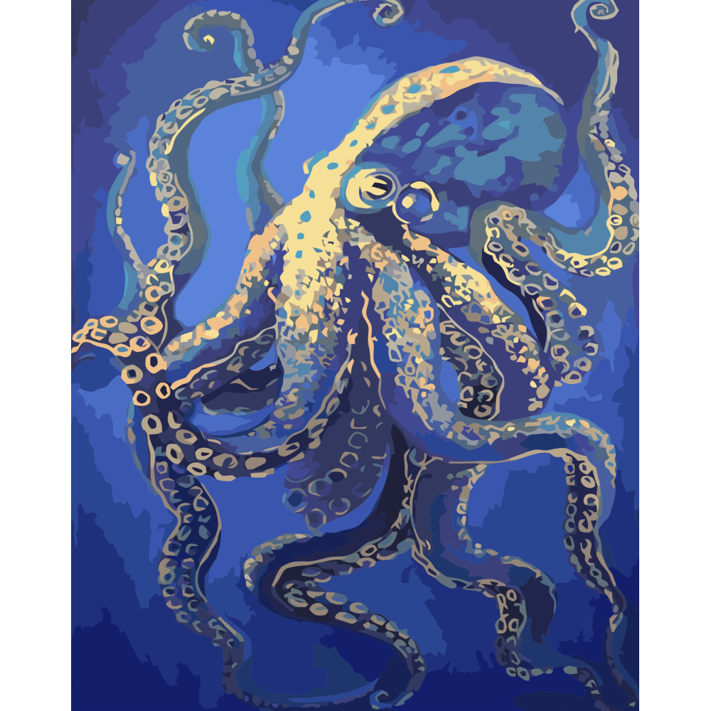 Фото, Відеоогляди картина за номерами strateg преміум морський мешканець з лаком розміром 40х50 см va-3410