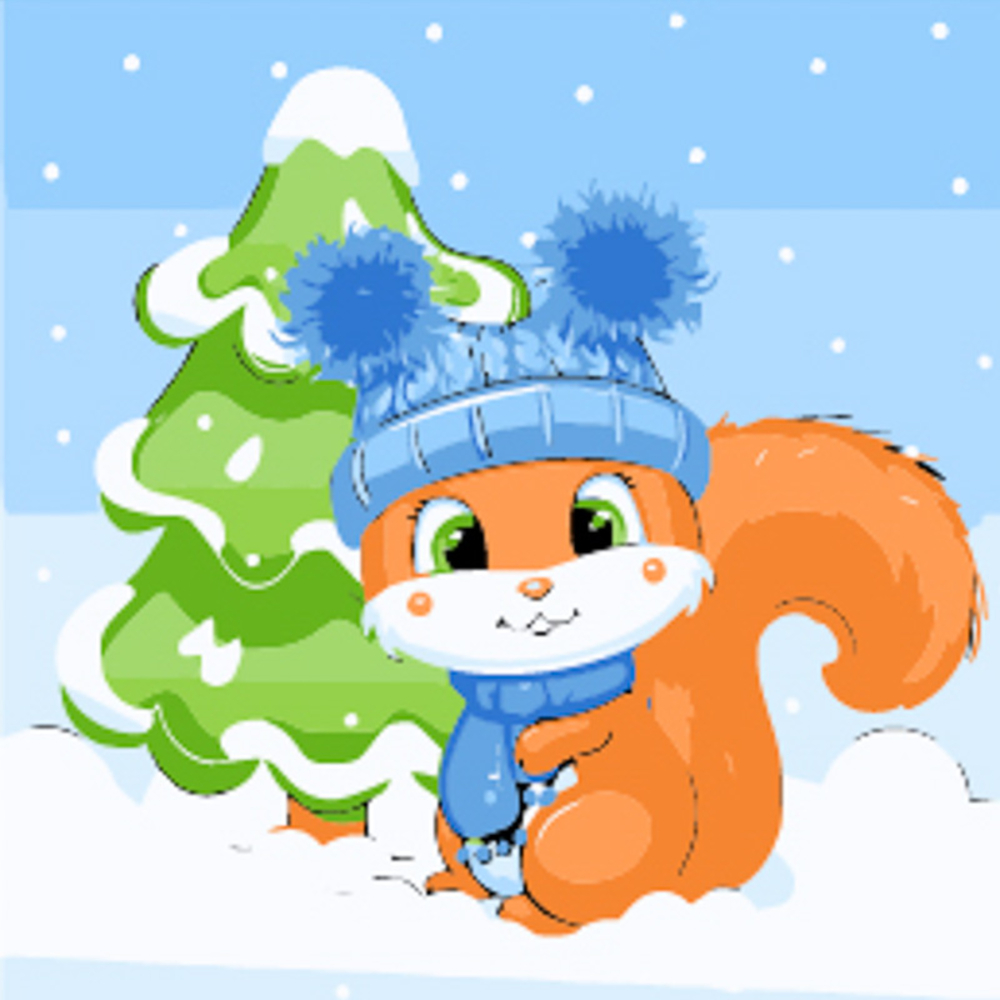 Фото, Відеоогляди картина за номерами strateg преміум білочка з ялинкою розміром 30х30 см (es231)