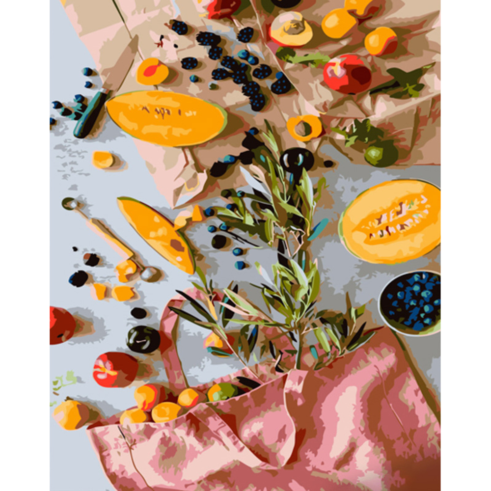 Фото, Відеоогляди картина за номерами strateg преміум яскраві покупки розміром 40х50 см (gs1281)