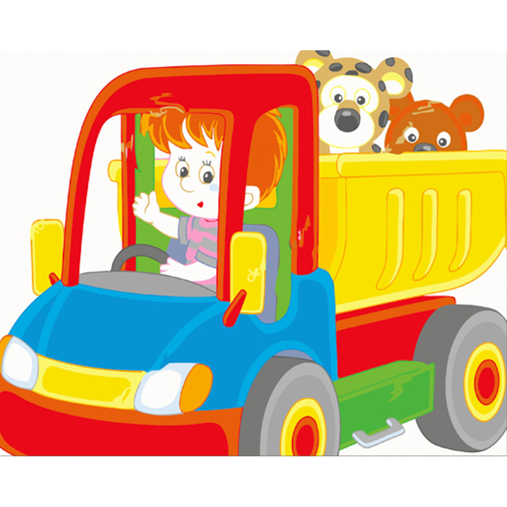 Фото, Відеоогляди картина за номерами strateg преміум причіп зі звірами з лаком розміром 30х40 см (ss6702)