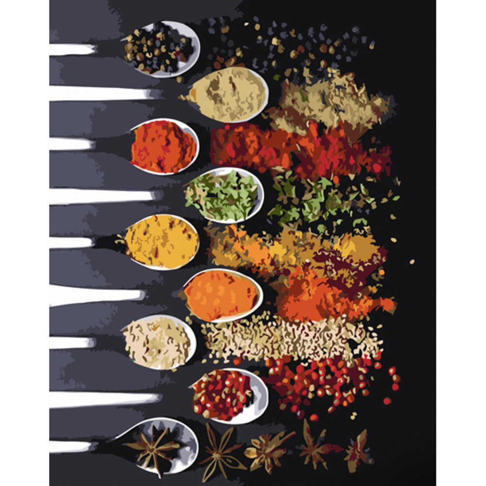 Фото, Видеообзоры картина за номерами strateg преміум яскраві спеції розміром 40х50 см (gs1276)