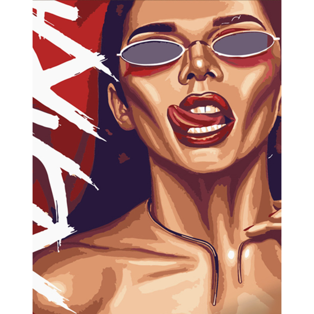 Фото, Видеообзоры картина за номерами strateg преміум дівчина з перцем розміром 40х50 см (dy370)